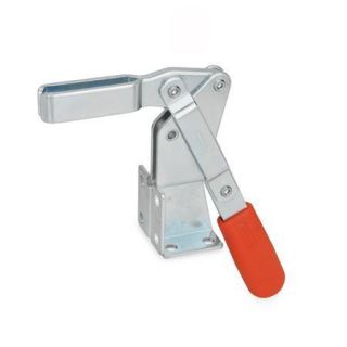 GN-812-Toggle-clamps-operating-lever-vertical-with-dual-flanged-mounting-base-Forked-clamping-arm-with-two-flanged-washers