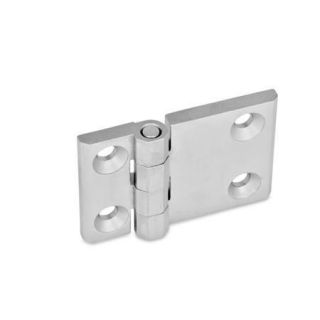 GN-237-Stainless-Steel-Hinges-horizontally-elongated-2x2-bores-for-countersunk-screws-GS-Matte-shot-blasted-elongated-on-one-side-Stainless-steel