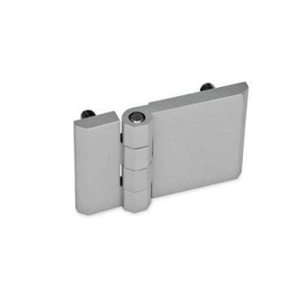 GN-237-Hinges-horizontally-elongated-zinc-die-casting-Zinc-die-casting-2x2-threaded-studs-SR-Silver-RAL-9006-textured-finish-elongated-on-one-side