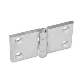 GN-237-Stainless-Steel-Hinges-horizontally-elongated-2x2-bores-for-countersunk-screws-elongated-on-both-sides-Stainless-steel-GS-Matte-shot-blasted