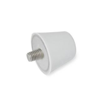 GN-256-Silicone-buffers-with-threaded-stud-Stainless-Steel-GR-Gray-RAL-7040