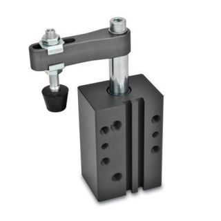 GN-875-Swing-clamps-pneumatic-in-block-version-Clamping-arm-with-slotted-hole-with-two-flanged-washers-and-GN-708.1-spindle-assembly