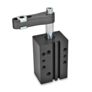 GN-875-Swing-clamps-pneumatic-in-block-version-Clamping-arm-with-slotted-hole-and-two-flanged-washers