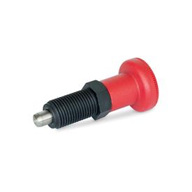 GN-617.2-Indexing-plungers-threaded-body-plastic-plunger-pin-Stainless-Steel-with-red-knob-Without-rest-position-without-lock-nut-Stainless-steel-thu