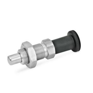 GN-817.2-Stainless-Steel-Indexing-plungers-long-plastic-knob-Stainless-steel-Without-rest-position-with-lock-nut