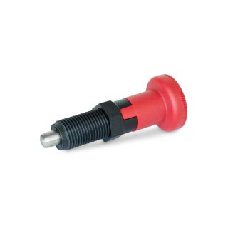 GN-617.2-Indexing-plungers-threaded-body-plastic-plunger-pin-Stainless-Steel-with-red-knob-Stainless-steel-With-rest-position-without-lock-nut