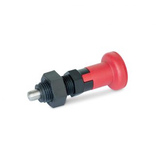 GN-617.2-Indexing-plungers-threaded-body-plastic-plunger-pin-Stainless-Steel-with-red-knob-Stainless-steel-With-rest-position-with-lock-nut