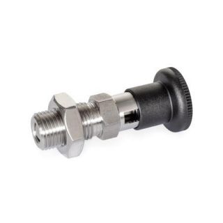 GN-818-Stainless-Steel-Indexing-plungers-AISI-316-A4-with-rest-position-With-plastic-knob-with-lock-nut