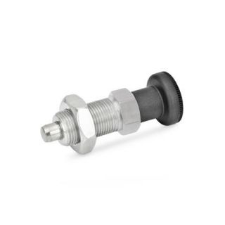 GN-617-Indexing-plungers-Stainless-Steel-Plastic-knob-Stainless-steel-With-knob-with-lock-nut