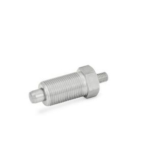 GN-617-Indexing-plungers-Stainless-Steel-Plastic-knob-Without-lock-nut-with-threaded-rod-Stainless-steel