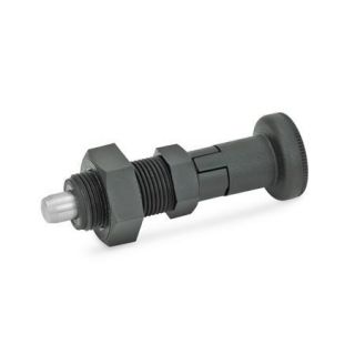 GN-617.2-Indexing-plungers-threaded-body-plastic-Plunger-Stainless-Steel-Stainless-steel-With-rest-position-with-lock-nut