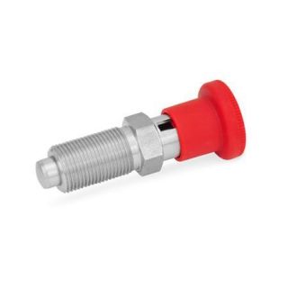 GN-817-Stainless-Steel-Indexing-plungers-with-red-knob-RT-Red-RAL-3000-matte-finish-With-rest-position-without-lock-nut-Stainless-steel