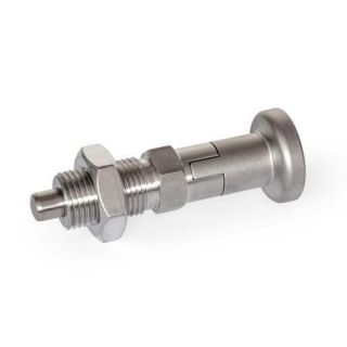 GN-818-Stainless-Steel-Indexing-plungers-AISI-316-A4-with-rest-position-With-stainless-steel-knob-with-lock-nut