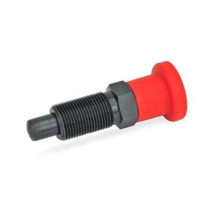 GN-817-Indexing-plungers-Steel-with-red-knob-Without-rest-position-without-lock-nut-RT-Red-RAL-3000-matte-finish