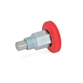 GN-822.1-Mini-indexing-plungers-open-indexing-mechanism-with-red-knob-RT-Red-RAL-3000-Without-rest-position-Steel