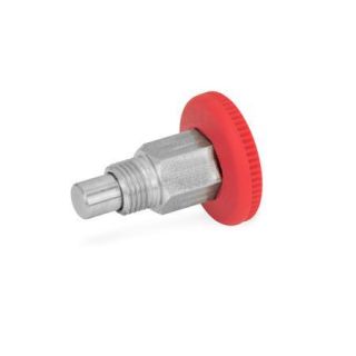 GN-822.1-Mini-indexing-plungers-open-indexing-mechanism-with-red-knob-Without-rest-position-Stainless-steel-RT-Red-RAL-3000