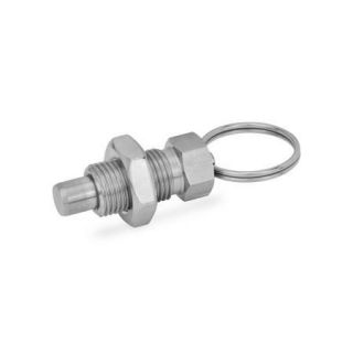 GN-717-Stainless-Steel-Indexing-plungers-with-lifting-ring-with-wire-loop-without-rest-position-With-pull-ring-with-locknut-Stainless-steel